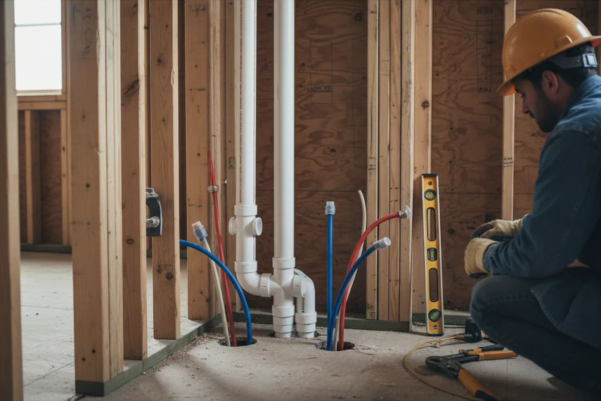 Drain and supply rough-in during Drain Cleaning in Wood Ridge